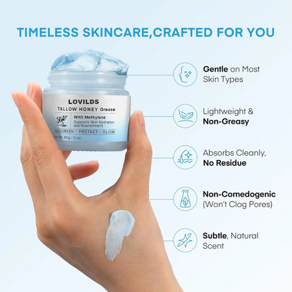 ✨🩵𝐋𝐚𝐬𝐭 𝐃𝐚𝐲 𝐃𝐢𝐬𝐜𝐨𝐮𝐧𝐭: 50% 𝐎𝐅𝐅🌸LOVILDS™ Tallow Honey Grease with Methylene - Naturally Hydrates to Restore Balance and Prevent Aging